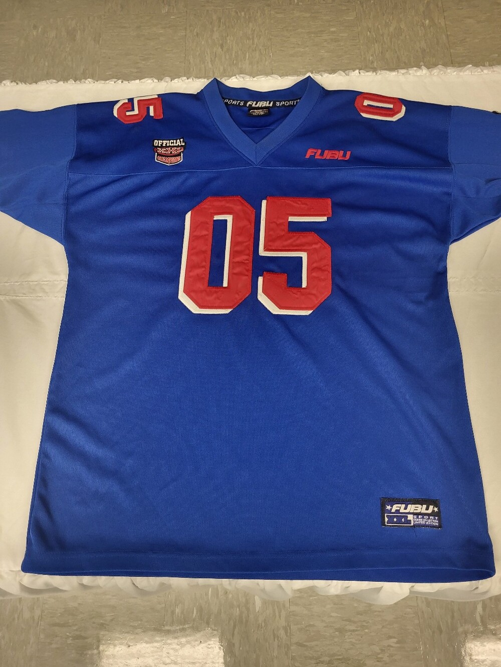Vintage 90's FUBU League 05 Youth Football Jersey, Y2K, Hip Hop, Youth L(18-20)